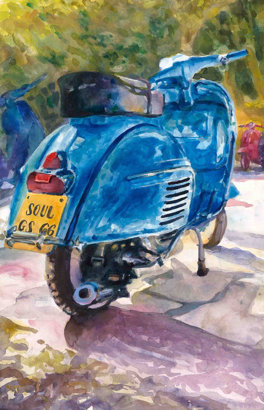 "Blue Soul" Vespa Scooter Art print